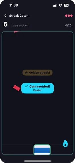 Breezer Quit Mode – Streak Catch minigame