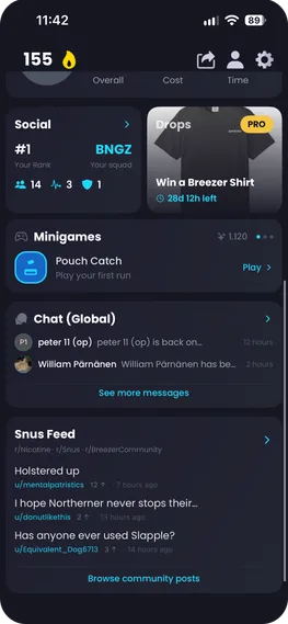 Breezer App – Home: squad, minigames, chat and community feed