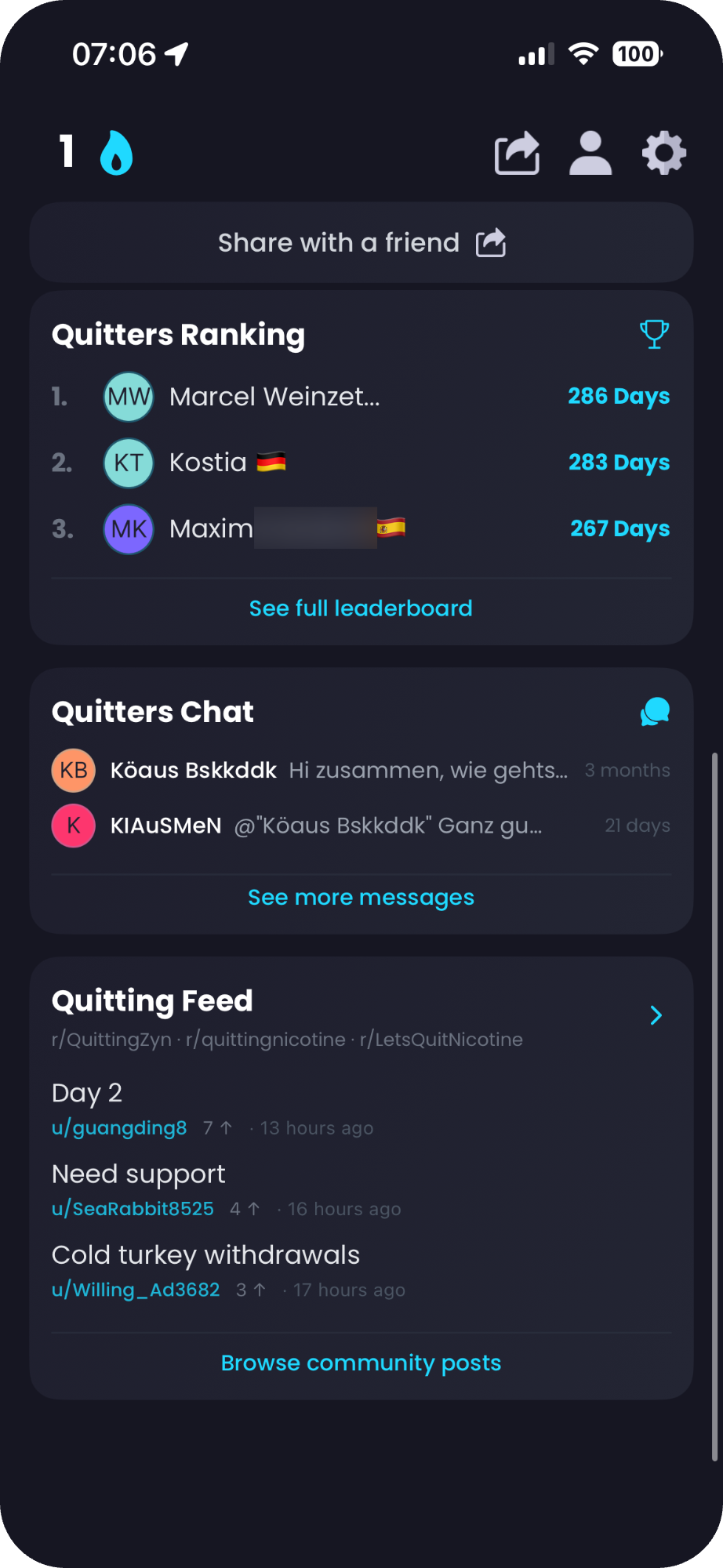 Breezer Quit Mode – Quitters ranking and social motivation